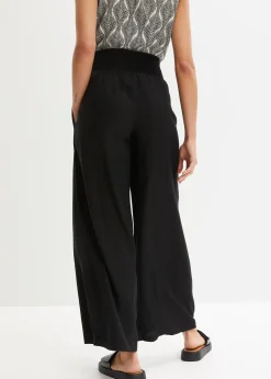 Pantalon large et léger à pinces en lin mélangé