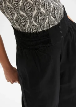 Pantalon large et léger à pinces en lin mélangé