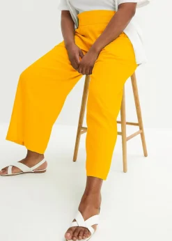 Pantalon large et léger à pinces en lin mélangé