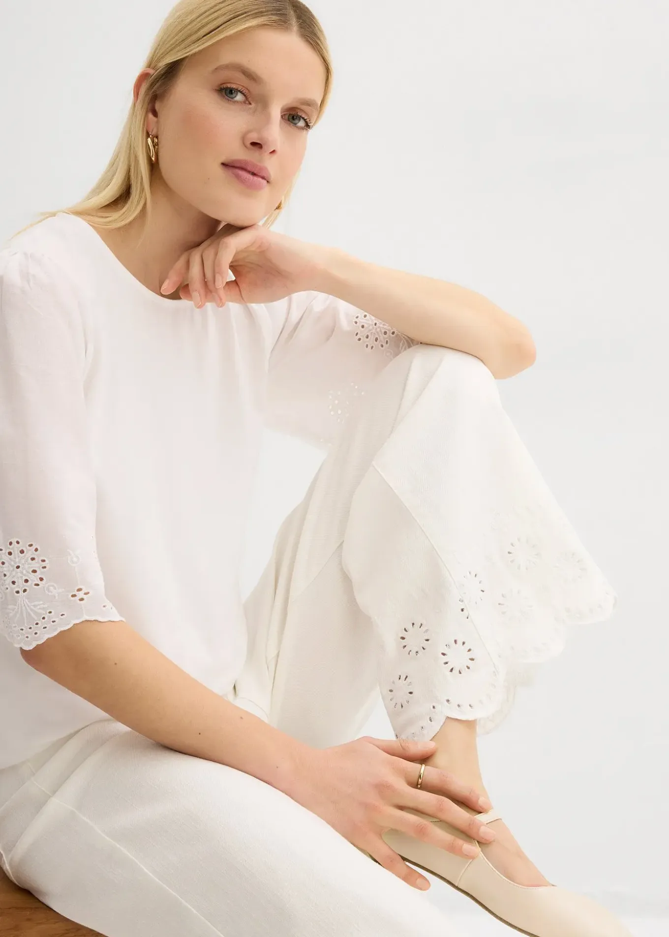 Pantalon large raccourci