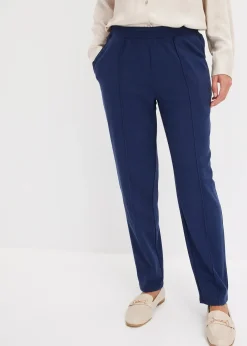 Pantalon élastiqué avec nervures devant