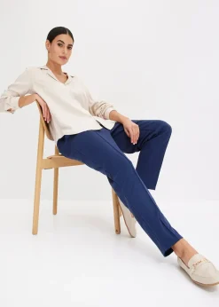 Pantalon élastiqué avec nervures devant