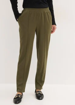 Pantalon élastiqué avec nervures devant