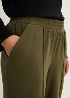 Pantalon élastiqué avec nervures devant