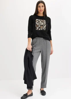 Pantalon élastiqué avec nervures devant