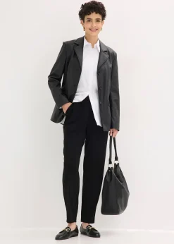 Pantalon élastiqué avec nervures devant