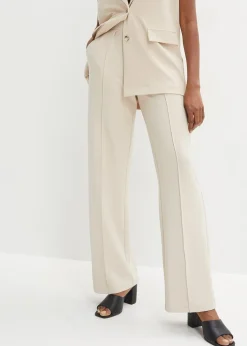 Pantalon élastiqué en interlock épais