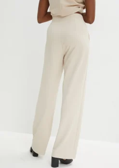 Pantalon élastiqué en interlock épais