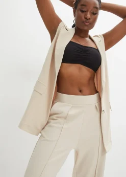 Pantalon élastiqué en interlock épais