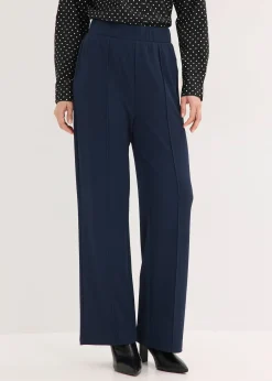 Pantalon élastiqué en interlock épais