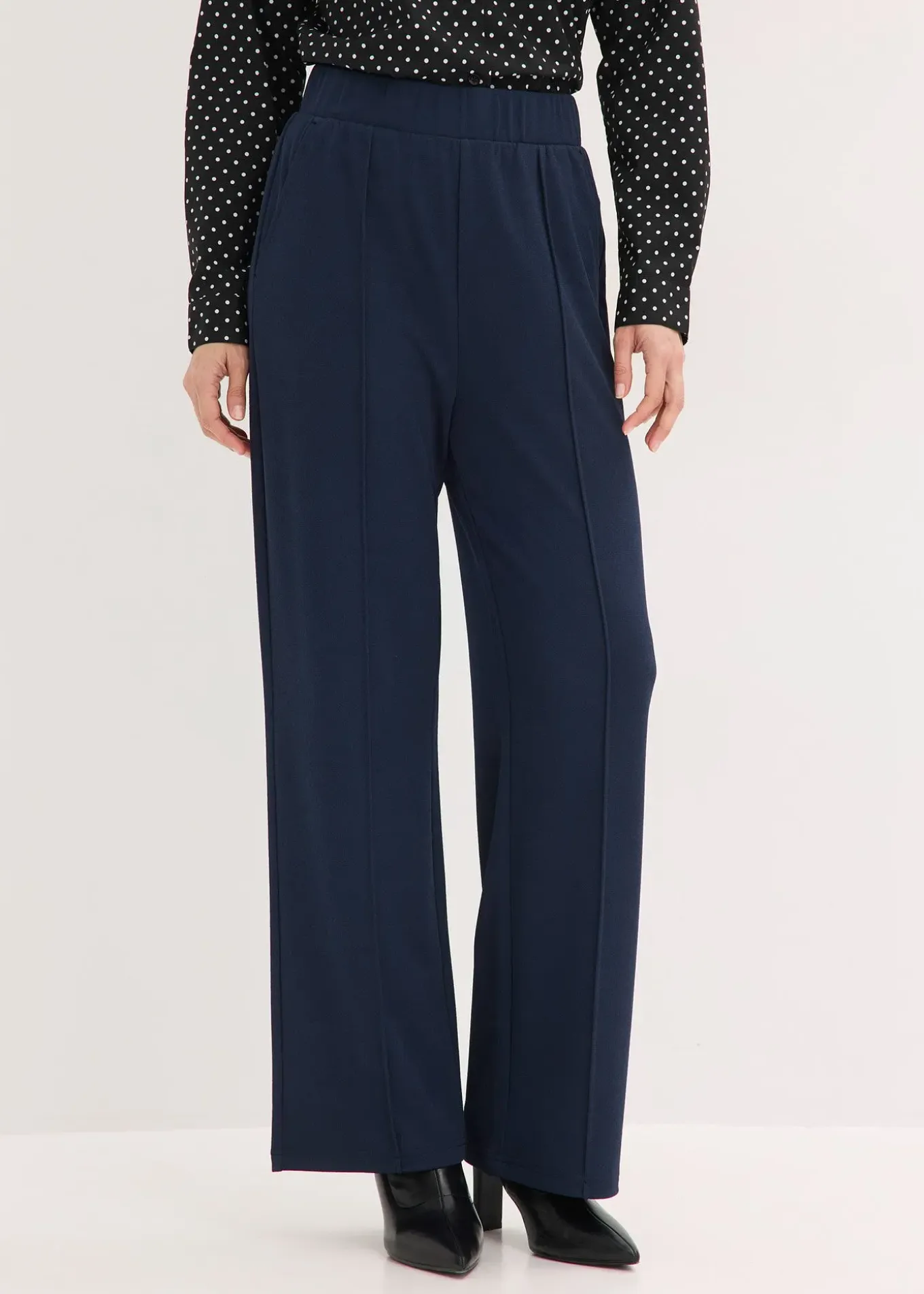 Pantalon élastiqué en interlock épais