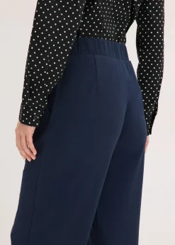 Pantalon élastiqué en interlock épais