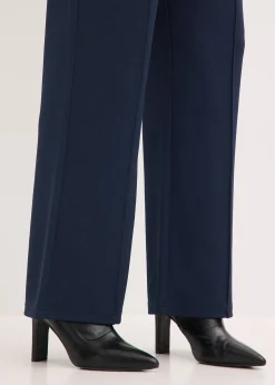 Pantalon élastiqué en interlock épais