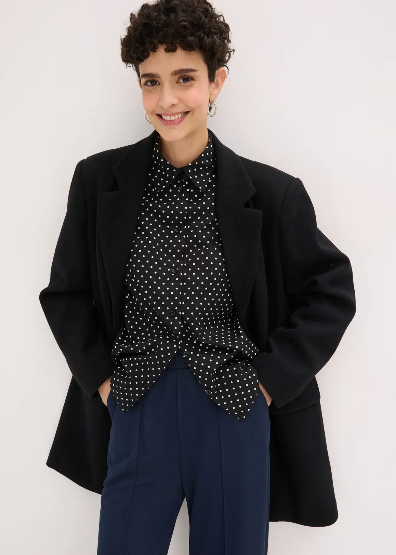 Pantalon élastiqué en interlock épais