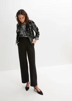 Pantalon élastiqué en interlock épais