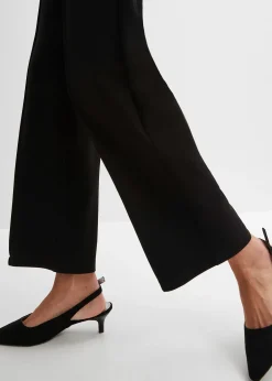 Pantalon élastiqué en interlock épais