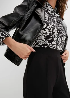 Pantalon élastiqué en interlock épais