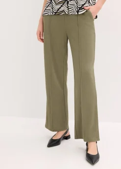 Pantalon élastiqué en interlock épais