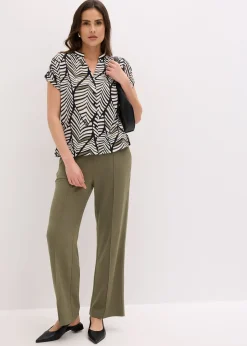 Pantalon élastiqué en interlock épais