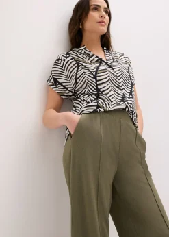 Pantalon élastiqué en interlock épais