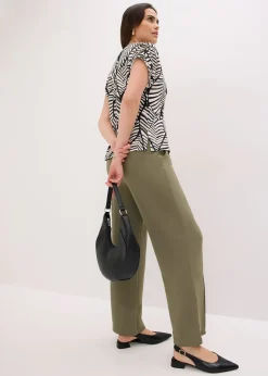 Pantalon élastiqué en interlock épais