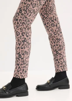 Pantalon élastiqué en jersey milano, viscose majoritaire