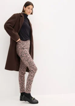 Pantalon élastiqué en jersey milano, viscose majoritaire