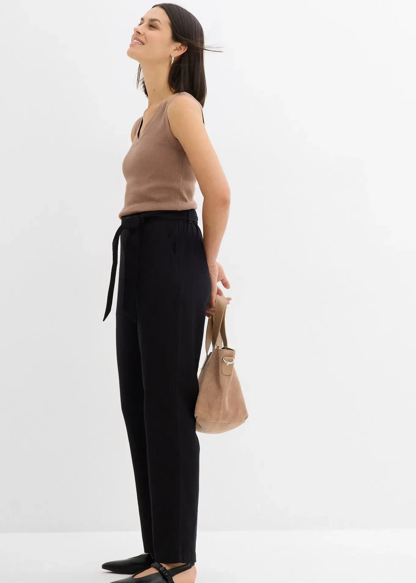 Pantalon léger à taille élastiquée