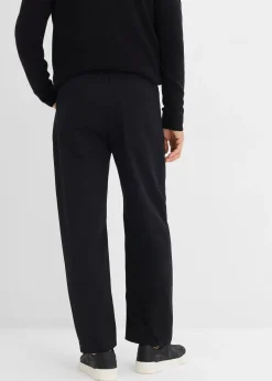 Pantalon loose en twill à taille élastiquée, droit