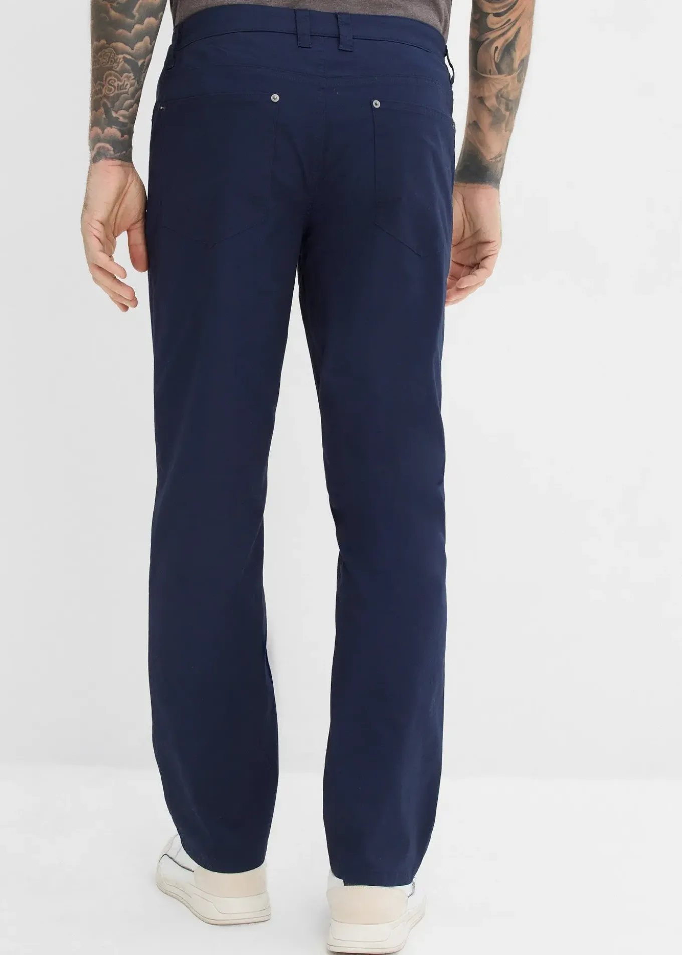 Pantalon loose et extensible à taille élastiquée, droit