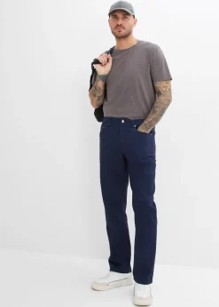Pantalon loose et extensible à taille élastiquée, droit