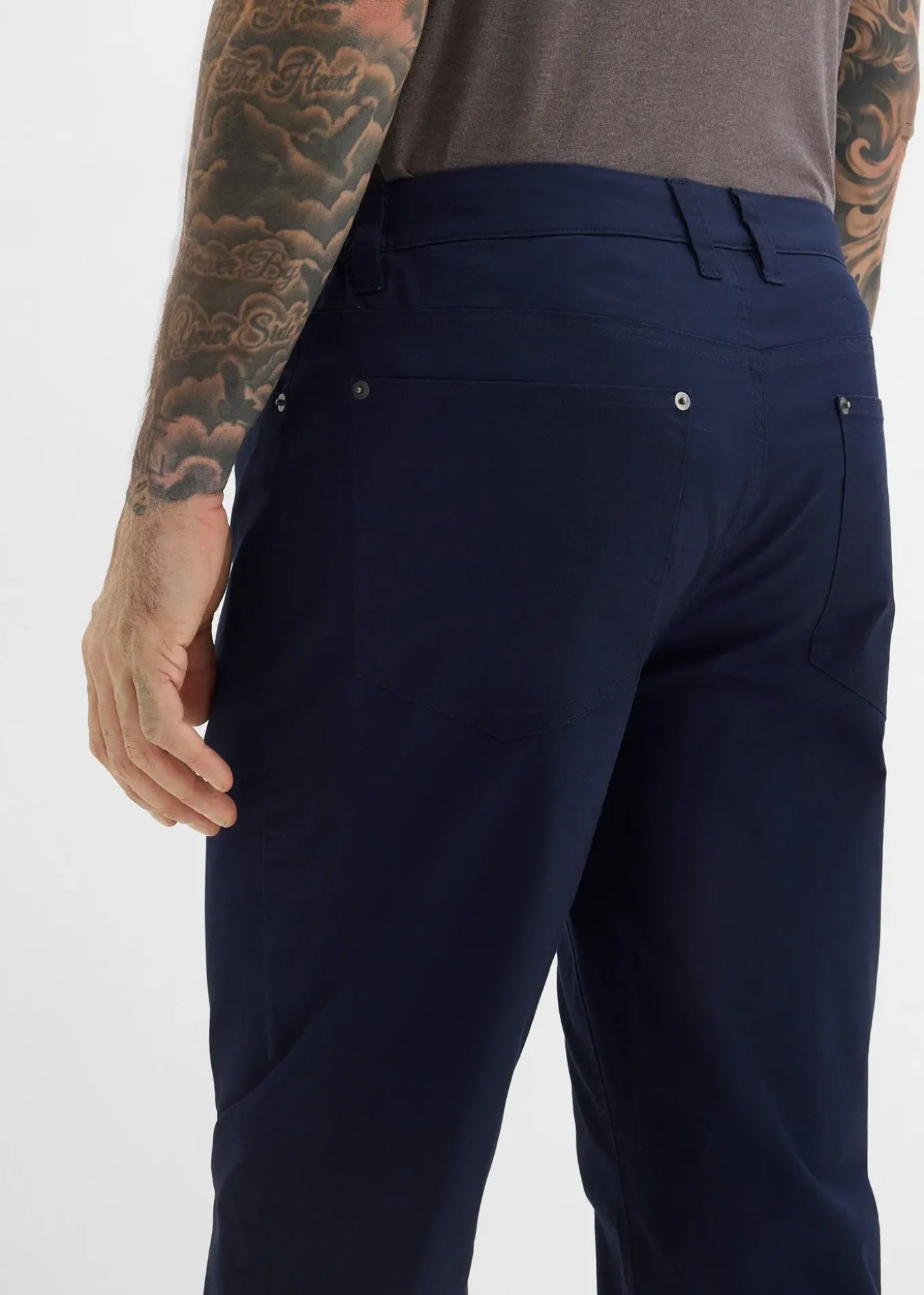 Pantalon loose et extensible à taille élastiquée, droit