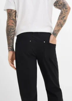 Pantalon loose et extensible à taille élastiquée, droit