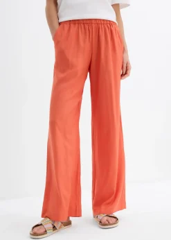 Pantalon palazzo à ceinture élastiquée