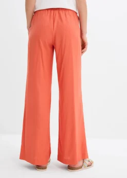 Pantalon palazzo à ceinture élastiquée