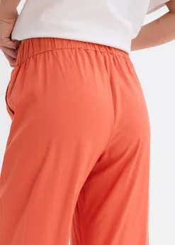 Pantalon palazzo à ceinture élastiquée