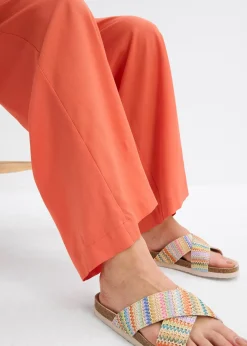 Pantalon palazzo à ceinture élastiquée