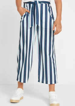 Pantalon palazzo à taille élastiquée
