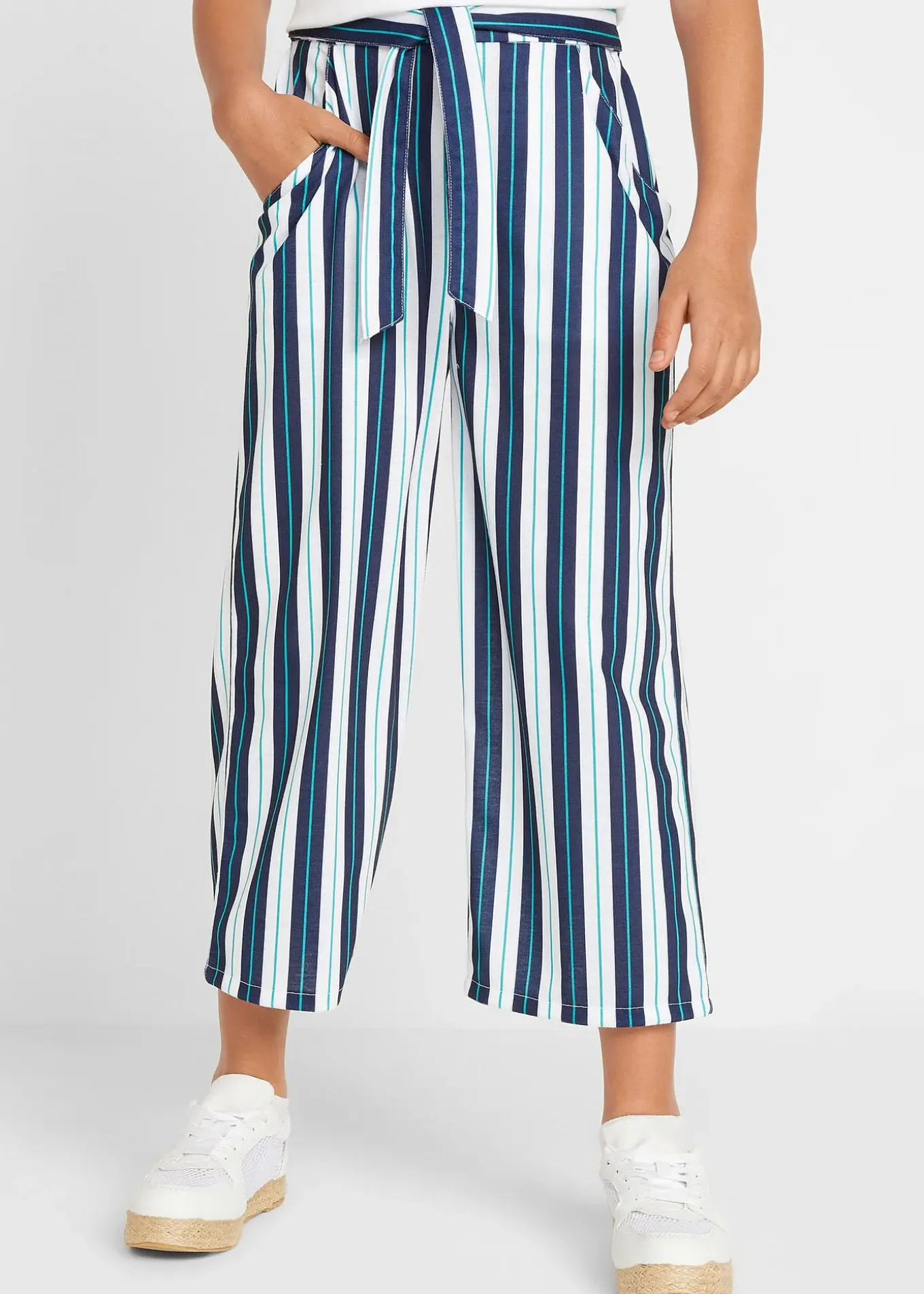 Pantalon palazzo à taille élastiquée
