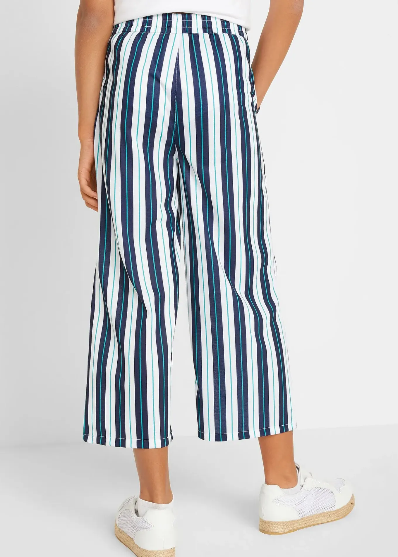 Pantalon palazzo à taille élastiquée