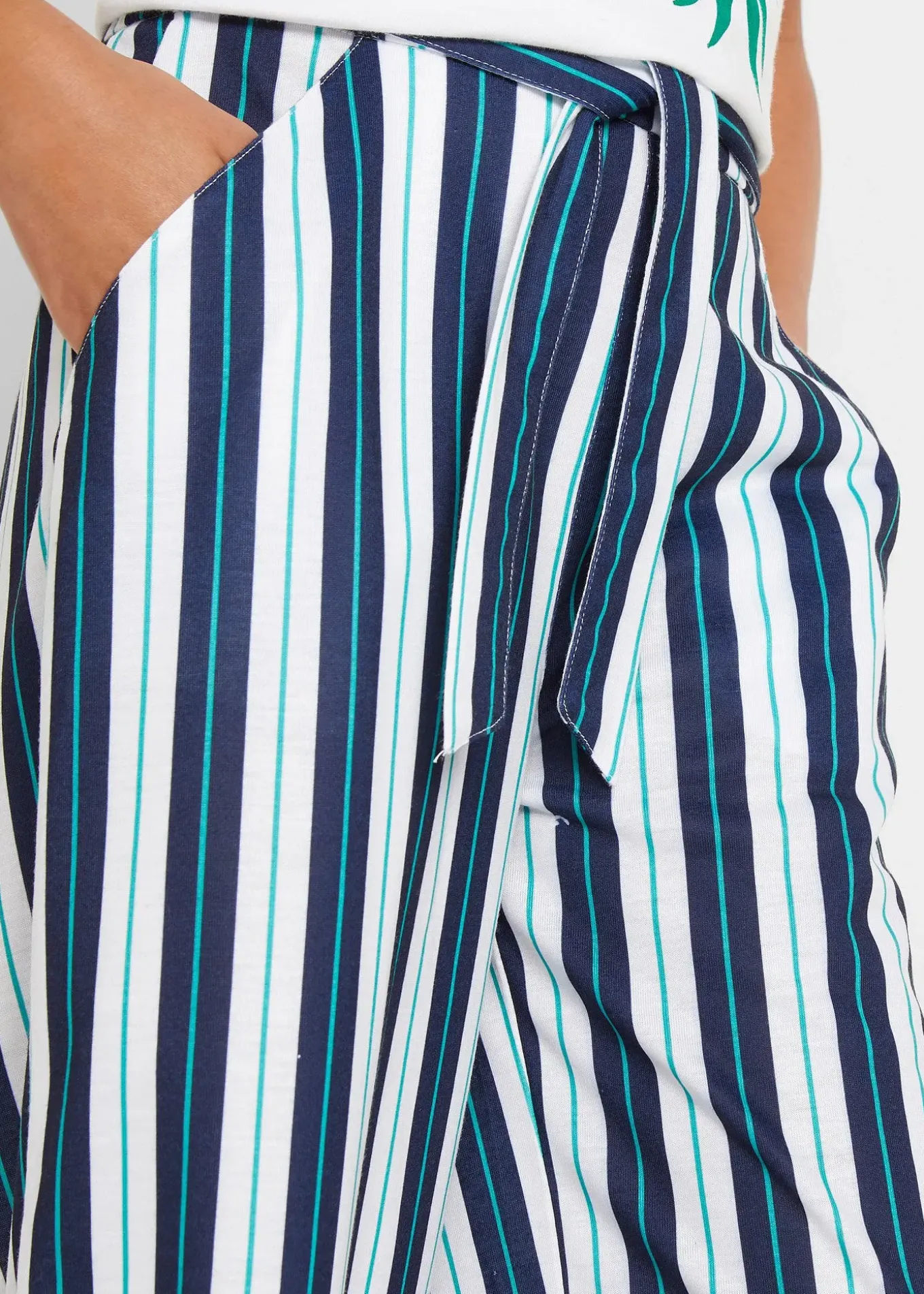 Pantalon palazzo à taille élastiquée