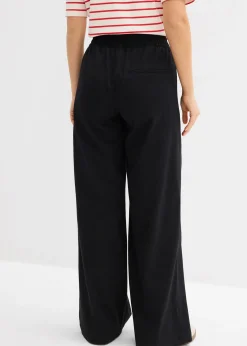 Pantalon palazzo à taille élastiquée