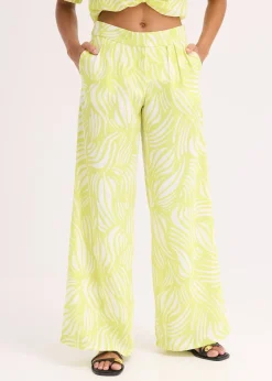 Pantalon palazzo à taille élastiquée