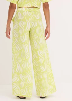 Pantalon palazzo à taille élastiquée