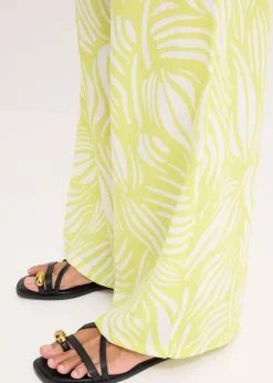 Pantalon palazzo à taille élastiquée