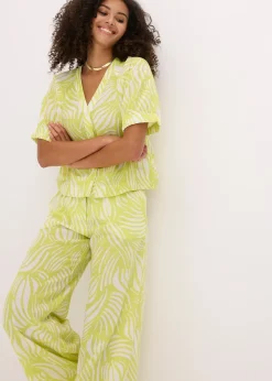 Pantalon palazzo à taille élastiquée