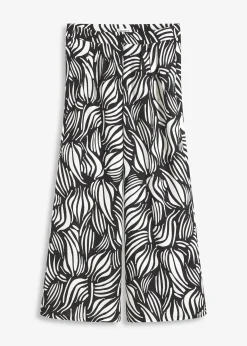 Pantalon palazzo à taille élastiquée