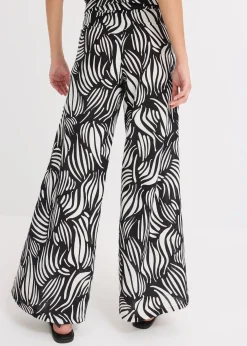 Pantalon palazzo à taille élastiquée