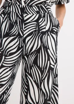 Pantalon palazzo à taille élastiquée