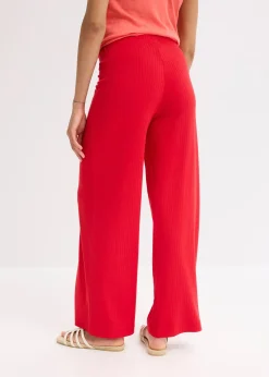 Pantalon palazzo à taille élastiquée